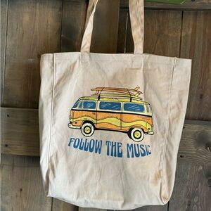 American Eagle Canvas Tote “ Follow The Music” NWOT